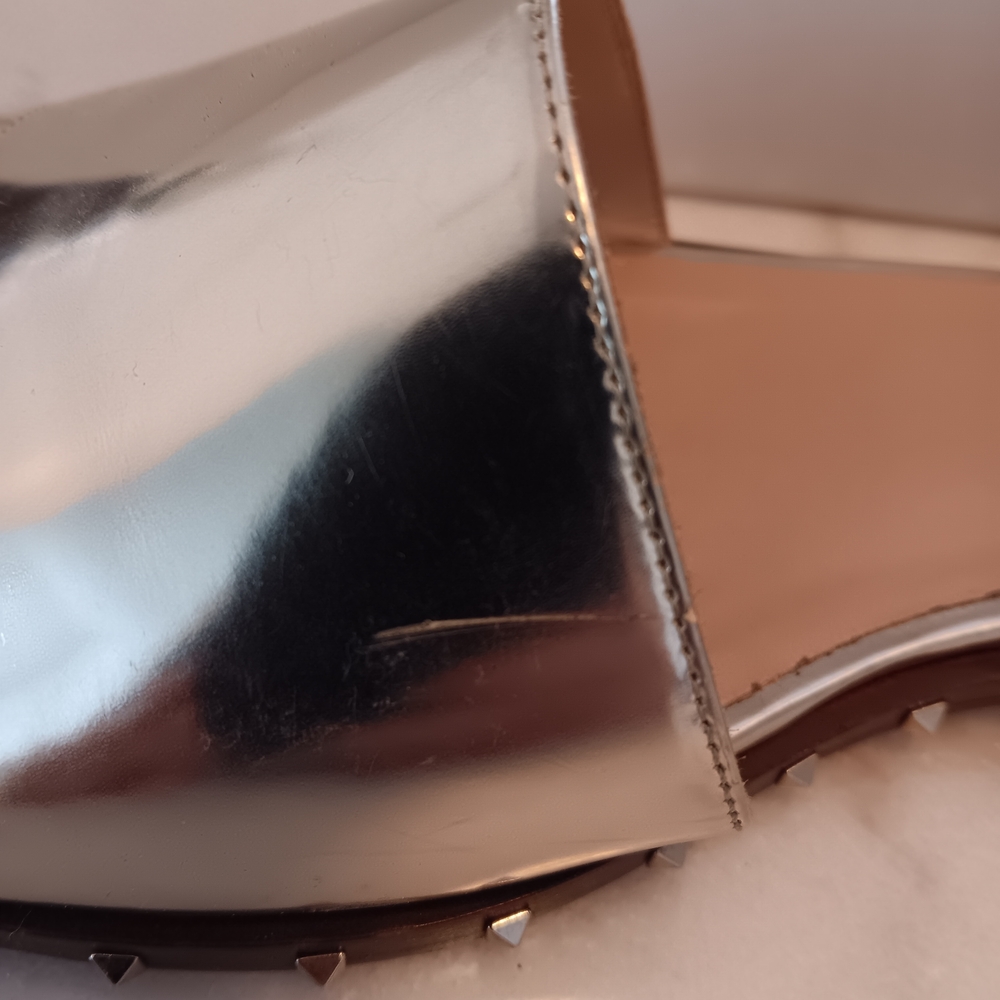 Valentino Gold Studded Leather Sandals - Picture 3 of 3
